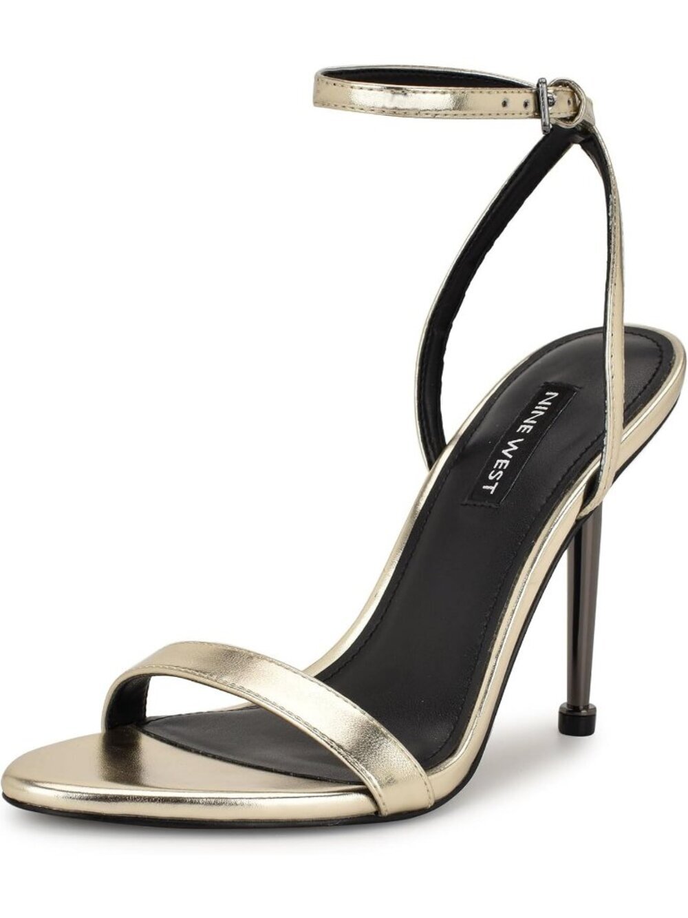 Women's Light Gold 714 Reina Open Almond Toe Sexy Stiletto Metal Heeled Sandals
